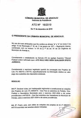 Cmara revoga PLs que aumentavam salrios de gestores e parlamentares municipais de Aracaju